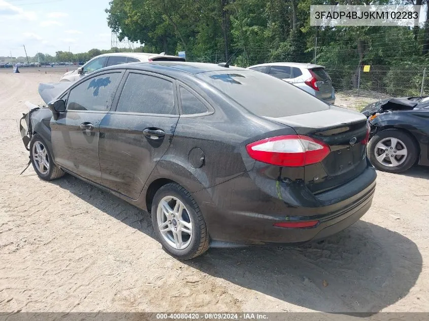 2019 Ford Fiesta Se VIN: 3FADP4BJ9KM102283 Lot: 40080420