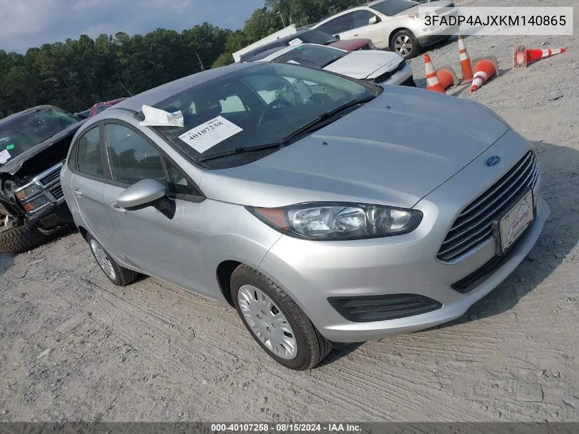 2019 Ford Fiesta S VIN: 3FADP4AJXKM140865 Lot: 40107258