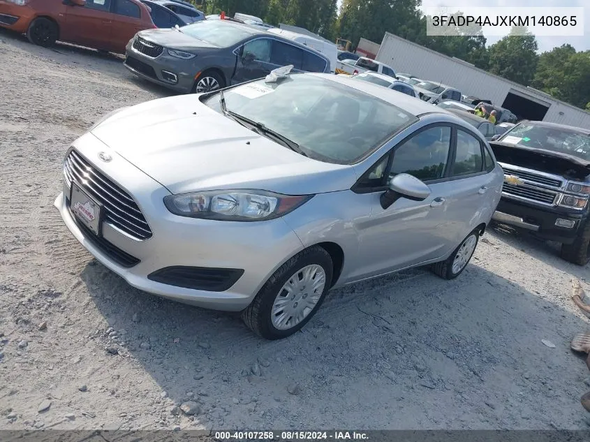 2019 Ford Fiesta S VIN: 3FADP4AJXKM140865 Lot: 40107258