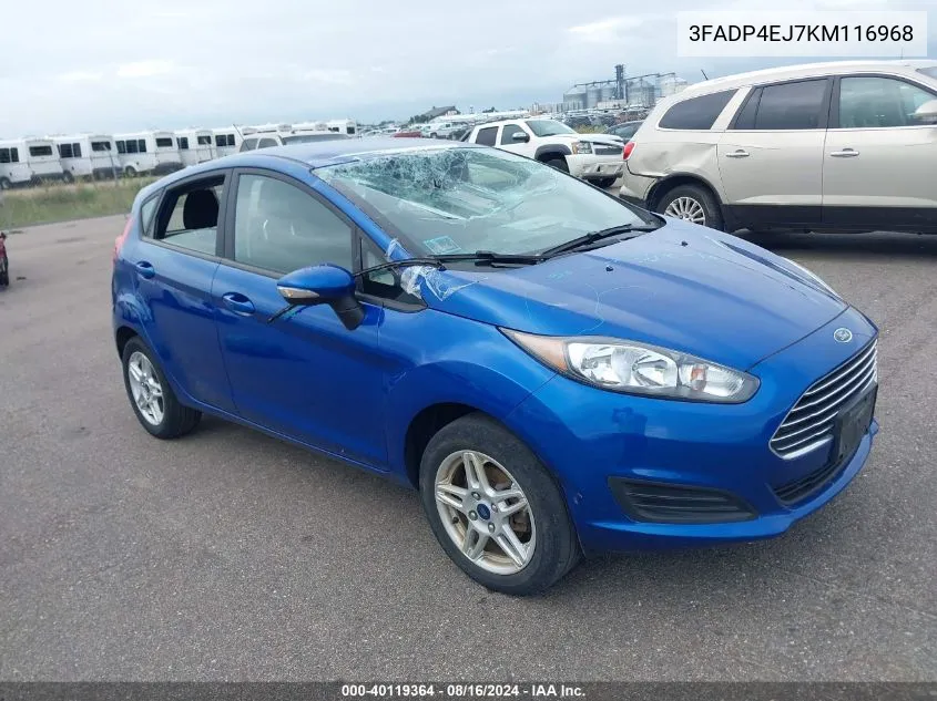 2019 Ford Fiesta Se VIN: 3FADP4EJ7KM116968 Lot: 40119364