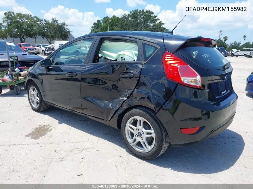 2019 Ford Fiesta Se VIN: 3FADP4EJ9KM155982 Lot: 40128869