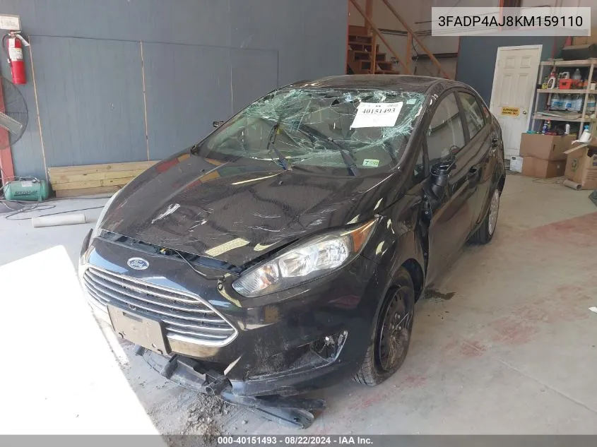 2019 Ford Fiesta S VIN: 3FADP4AJ8KM159110 Lot: 40151493