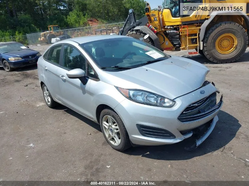 2019 Ford Fiesta Se VIN: 3FADP4BJ9KM111565 Lot: 40162311