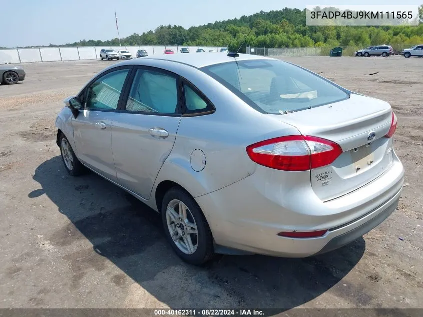 2019 Ford Fiesta Se VIN: 3FADP4BJ9KM111565 Lot: 40162311