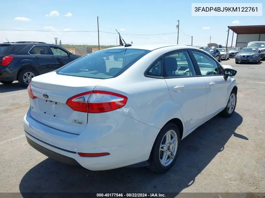 2019 Ford Fiesta Se VIN: 3FADP4BJ9KM122761 Lot: 40177546