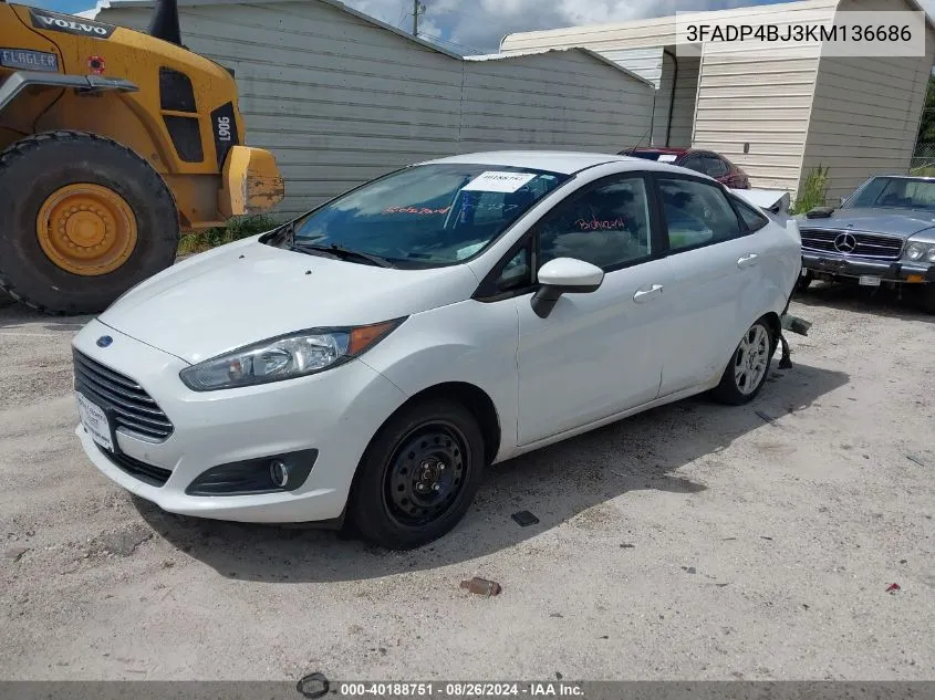 3FADP4BJ3KM136686 2019 Ford Fiesta Se