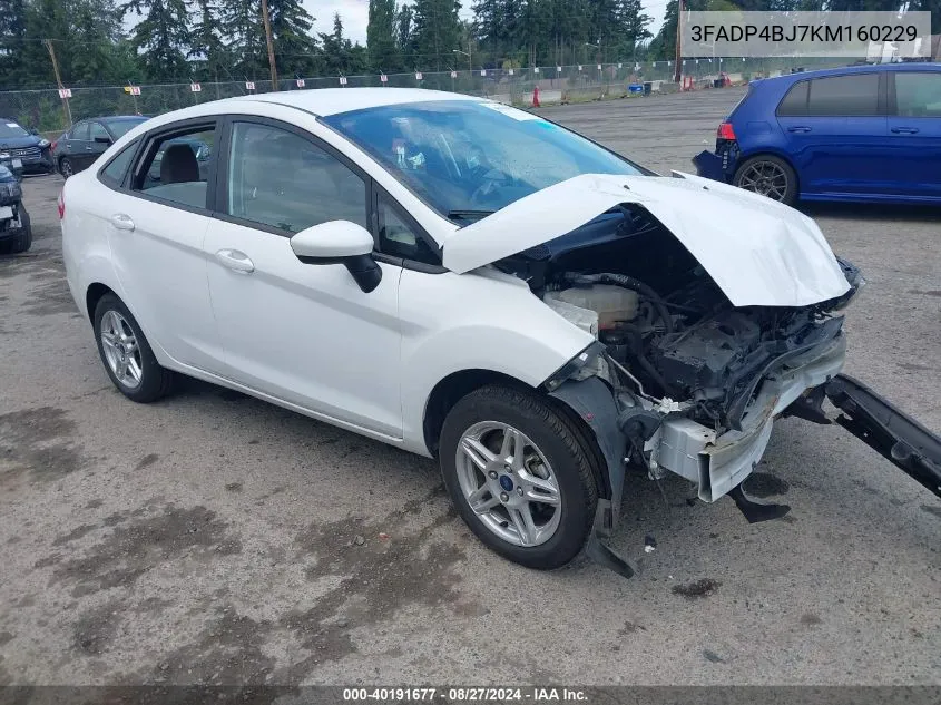 2019 Ford Fiesta Se VIN: 3FADP4BJ7KM160229 Lot: 40191677