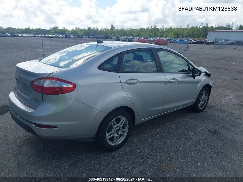 2019 Ford Fiesta Se VIN: 3FADP4BJ1KM123838 Lot: 40219912