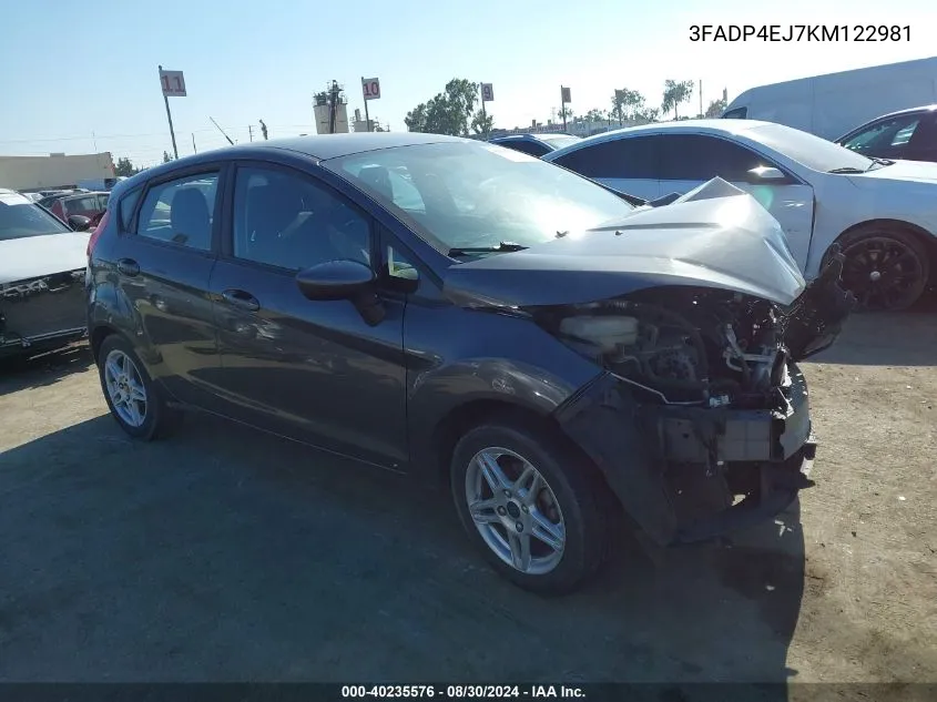 3FADP4EJ7KM122981 2019 Ford Fiesta Se