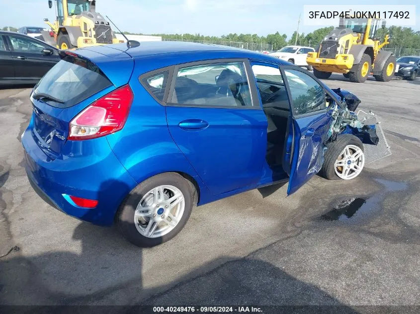 3FADP4EJ0KM117492 2019 Ford Fiesta Se