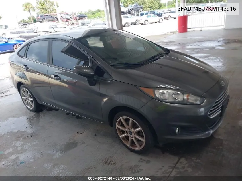 2019 Ford Fiesta Se VIN: 3FADP4BJ7KM143916 Lot: 40272140