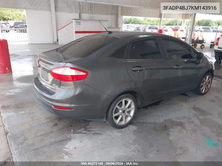 2019 Ford Fiesta Se VIN: 3FADP4BJ7KM143916 Lot: 40272140