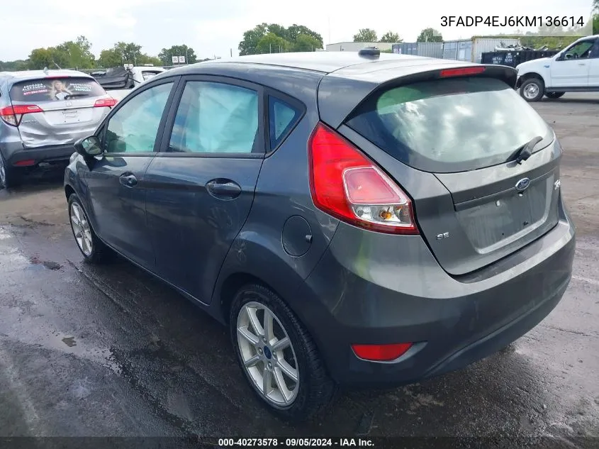 2019 Ford Fiesta Se VIN: 3FADP4EJ6KM136614 Lot: 40273578