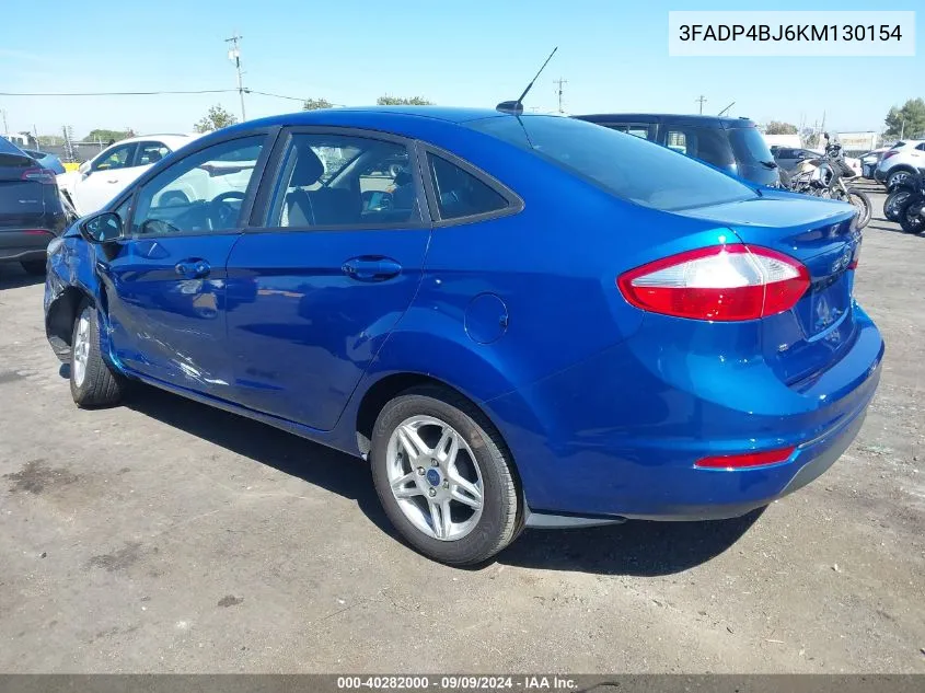 2019 Ford Fiesta Se VIN: 3FADP4BJ6KM130154 Lot: 40282000