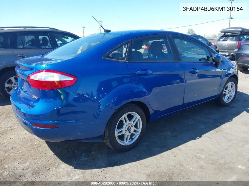 2019 Ford Fiesta Se VIN: 3FADP4BJ6KM130154 Lot: 40282000