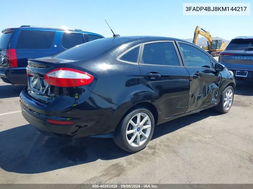 2019 Ford Fiesta Se VIN: 3FADP4BJ8KM144217 Lot: 40282428