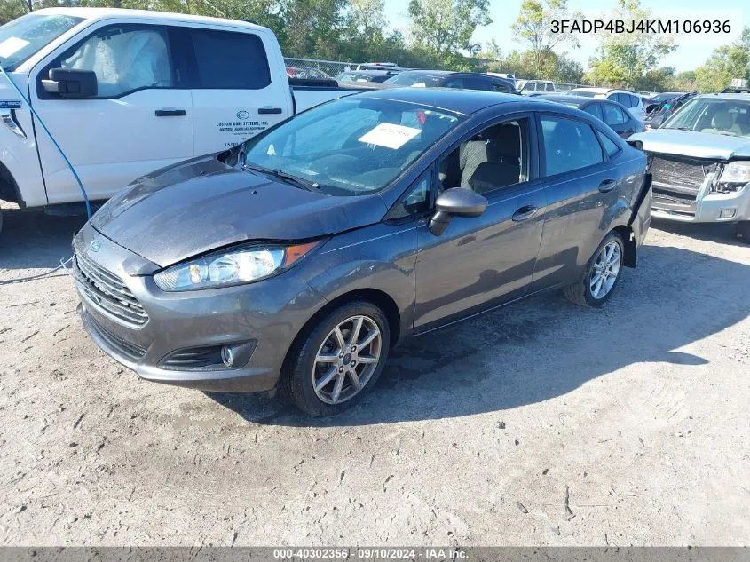 2019 Ford Fiesta Se VIN: 3FADP4BJ4KM106936 Lot: 40302356