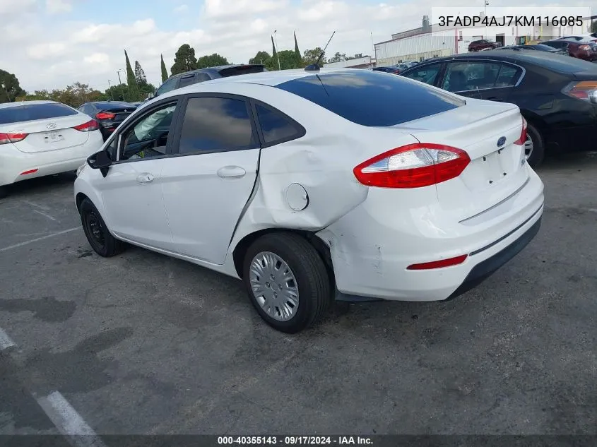 3FADP4AJ7KM116085 2019 Ford Fiesta S