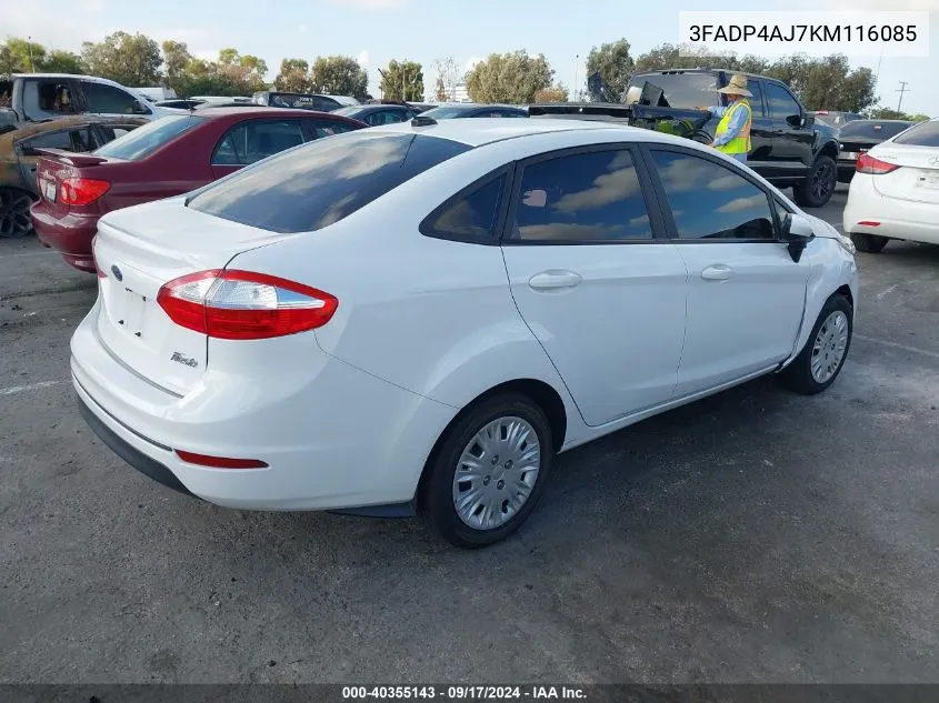 3FADP4AJ7KM116085 2019 Ford Fiesta S