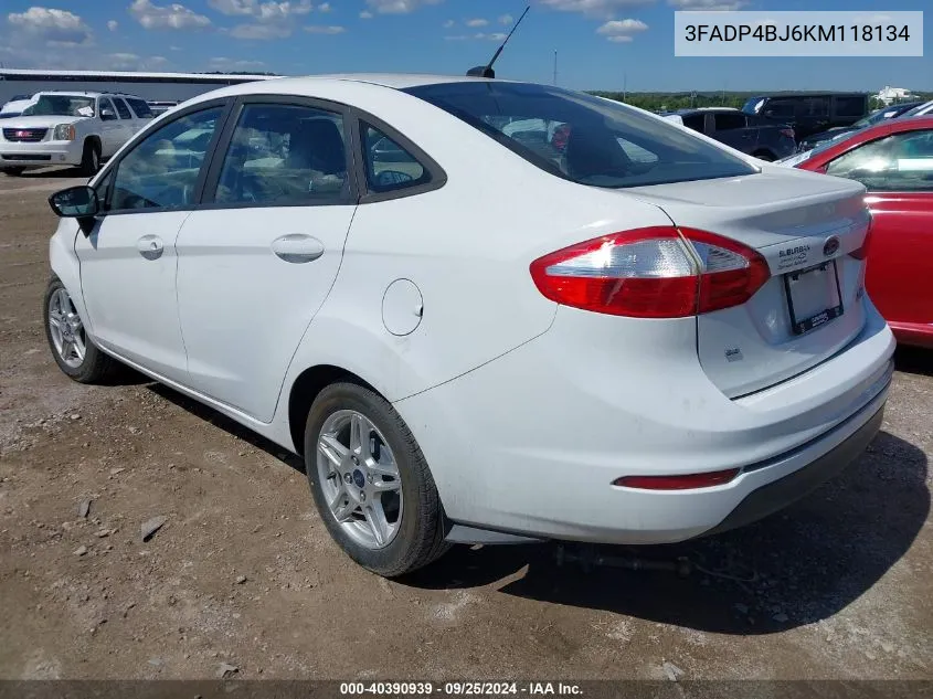 2019 Ford Fiesta Se VIN: 3FADP4BJ6KM118134 Lot: 40390939