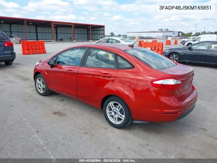 2019 Ford Fiesta Se VIN: 3FADP4BJ5KM165851 Lot: 40390994