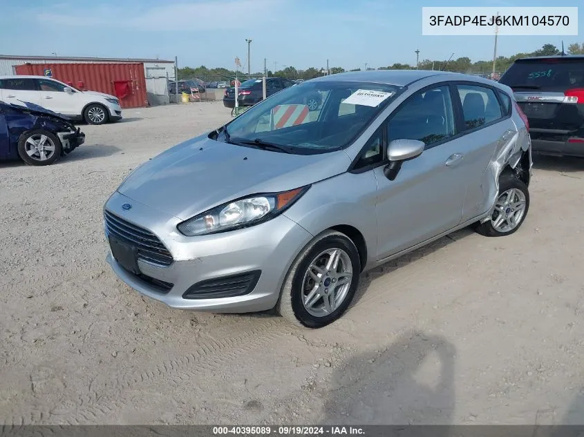 2019 Ford Fiesta Se VIN: 3FADP4EJ6KM104570 Lot: 40395089