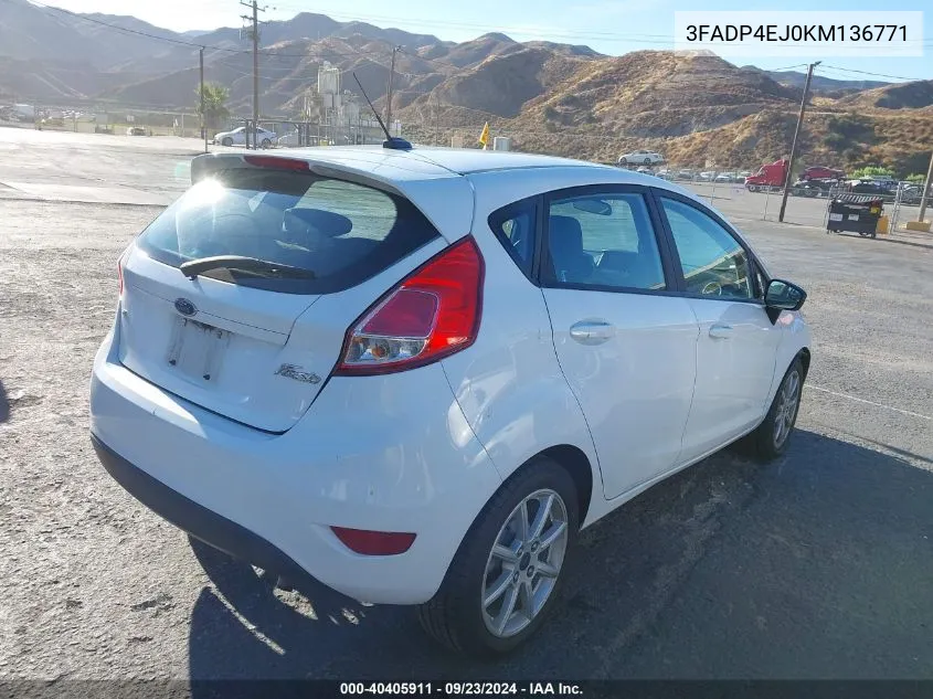 2019 Ford Fiesta Se VIN: 3FADP4EJ0KM136771 Lot: 40405911