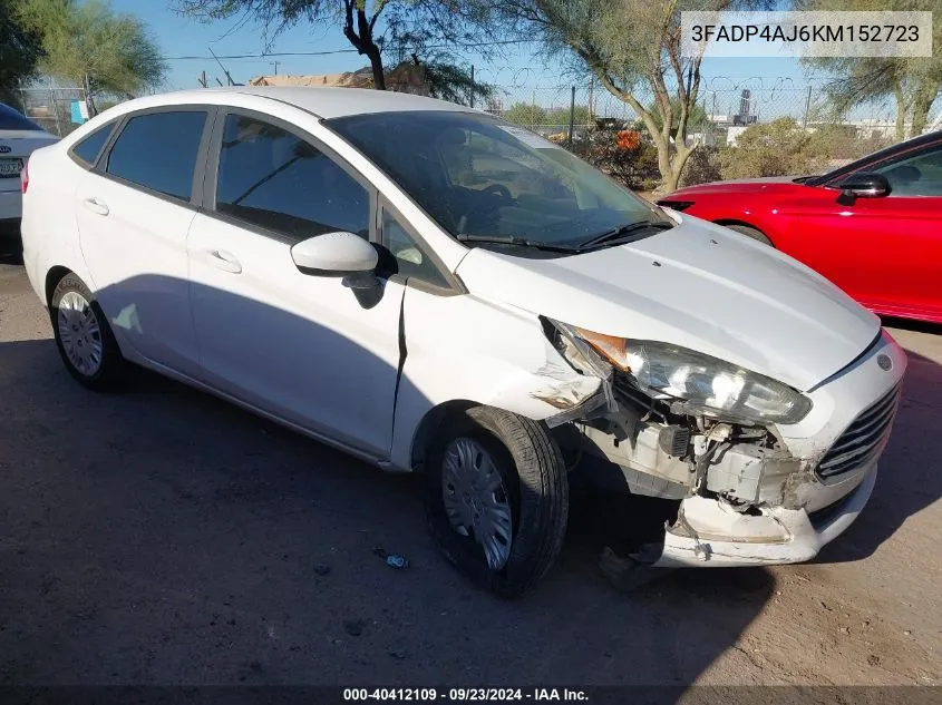 2019 Ford Fiesta S VIN: 3FADP4AJ6KM152723 Lot: 40412109