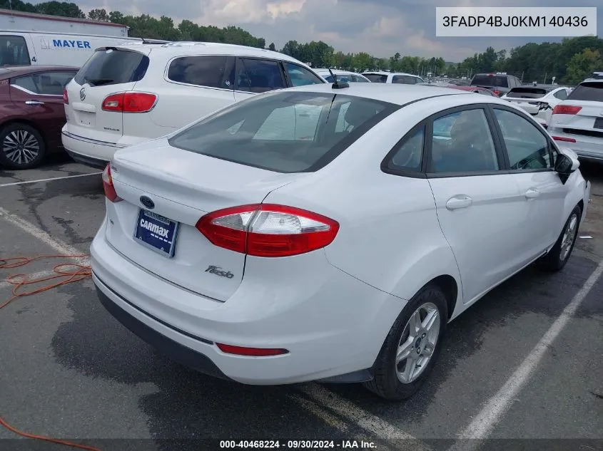 3FADP4BJ0KM140436 2019 Ford Fiesta Se