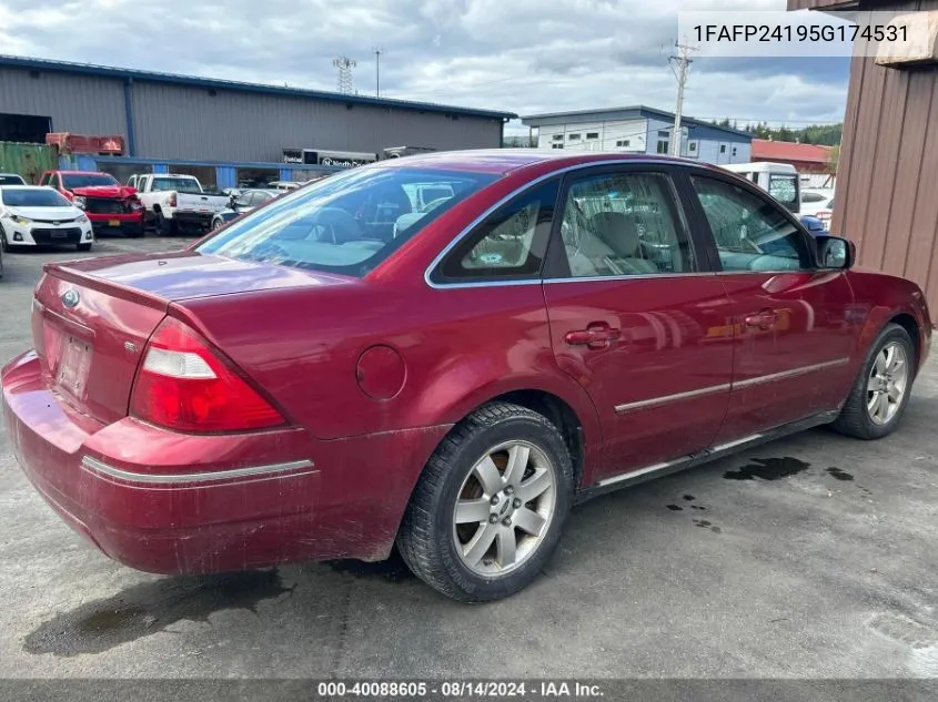 2005 Ford Five Hundred Sel VIN: 1FAFP24195G174531 Lot: 40088605