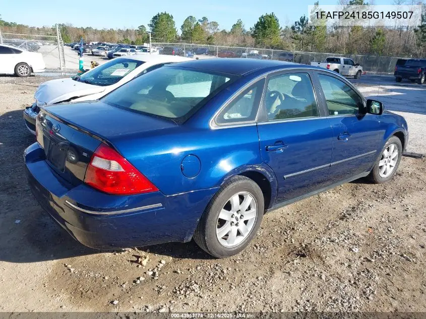 1FAFP24185G149507 2005 Ford Five Hundred Sel