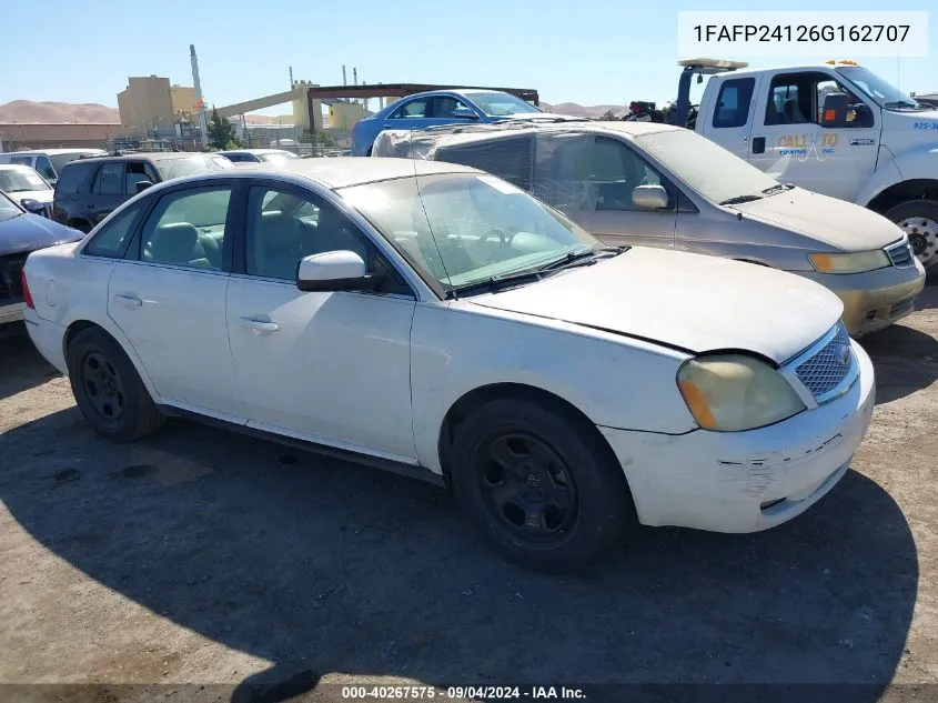 2006 Ford Five Hundred Sel VIN: 1FAFP24126G162707 Lot: 40267575