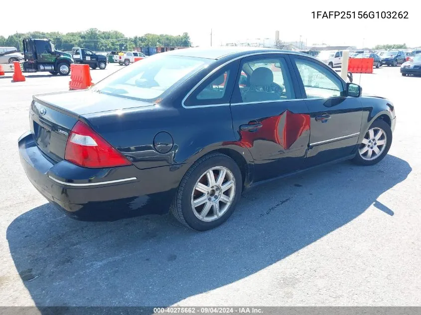 1FAFP25156G103262 2006 Ford Five Hundred Limited