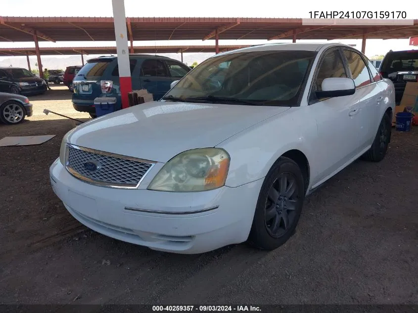 2007 Ford Five Hundred Sel VIN: 1FAHP24107G159170 Lot: 40259357