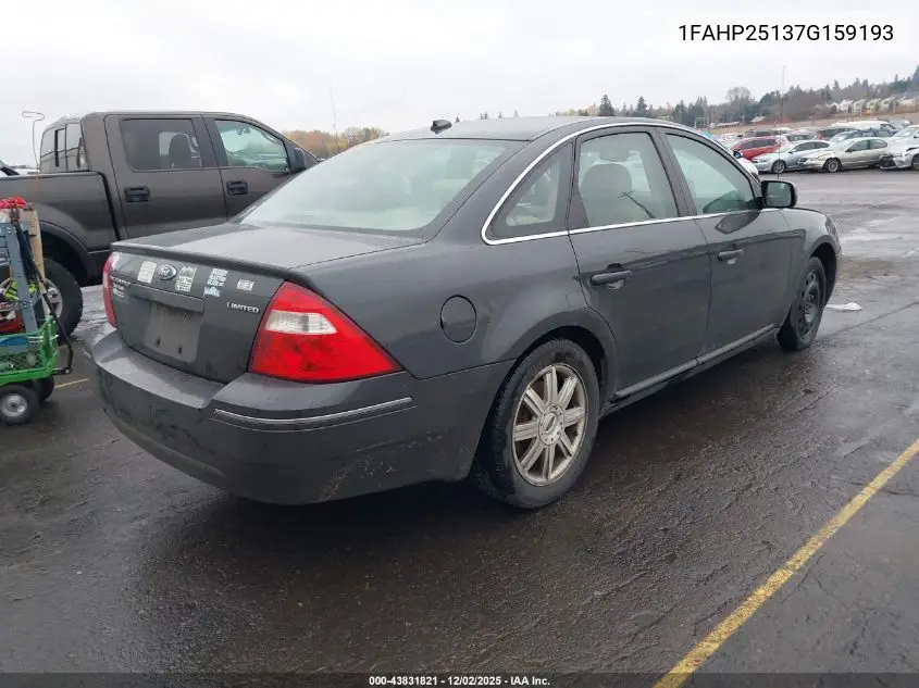 1FAHP25137G159193 2007 Ford Five Hundred Limited