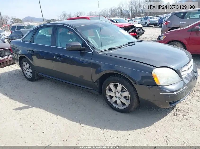 2007 Ford Five Hundred Sel VIN: 1FAHP241X7G129190 Lot: 44518144