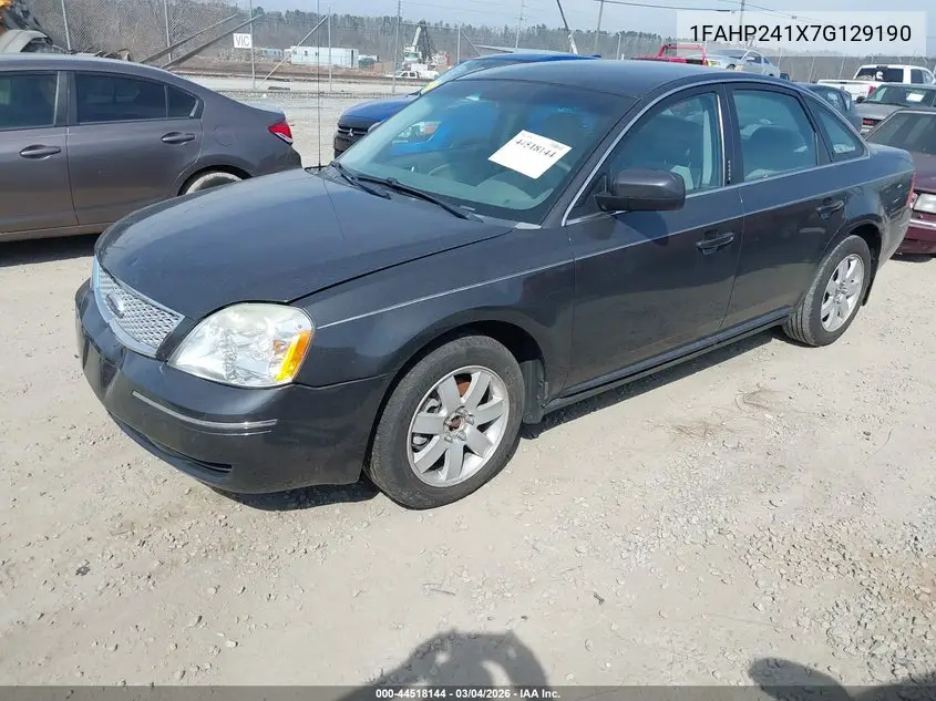 2007 Ford Five Hundred Sel VIN: 1FAHP241X7G129190 Lot: 44518144