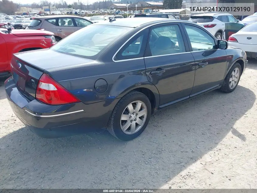 2007 Ford Five Hundred Sel VIN: 1FAHP241X7G129190 Lot: 44518144