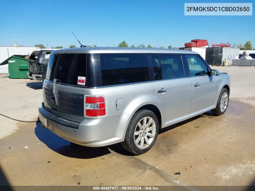 2FMGK5DC1CBD02650 2012 Ford Flex Limited