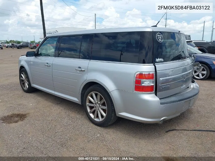 2FMGK5D84FBA03122 2015 Ford Flex Limited