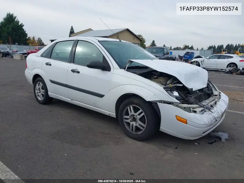 1FAFP33P8YW152574 2000 Ford Focus Lx