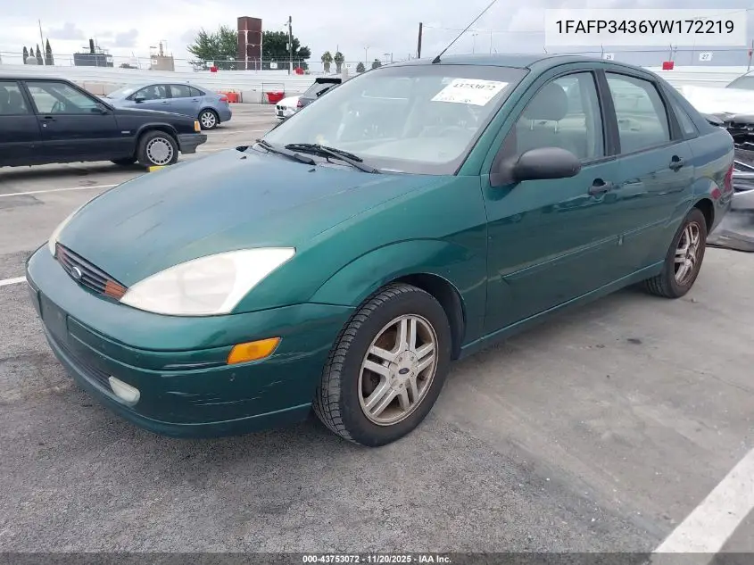 1FAFP3436YW172219 2000 Ford Focus Se