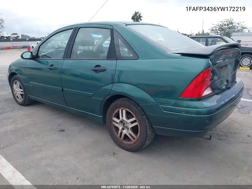 1FAFP3436YW172219 2000 Ford Focus Se