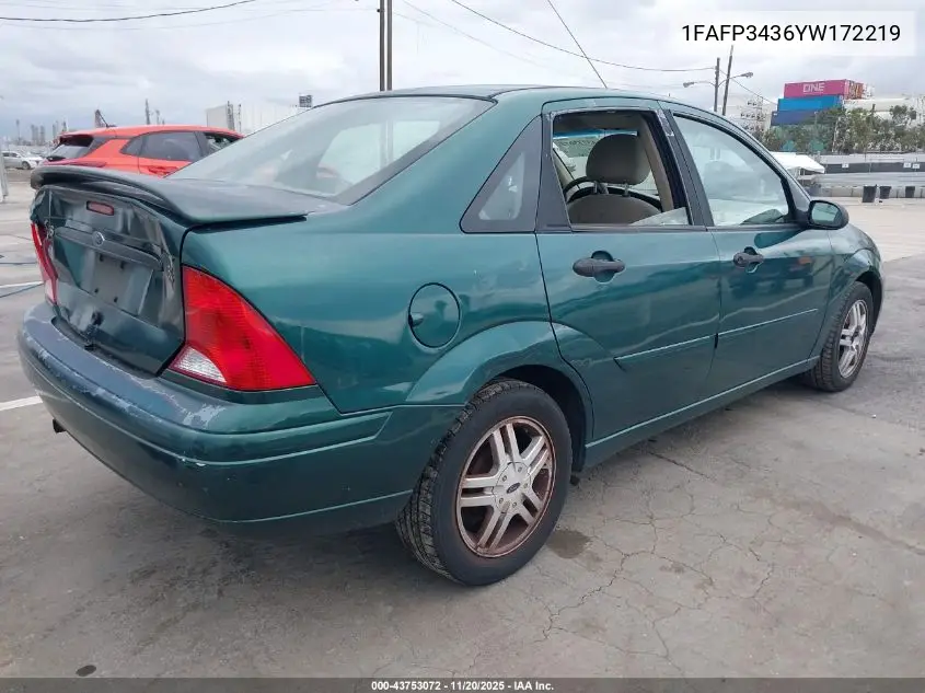 1FAFP3436YW172219 2000 Ford Focus Se