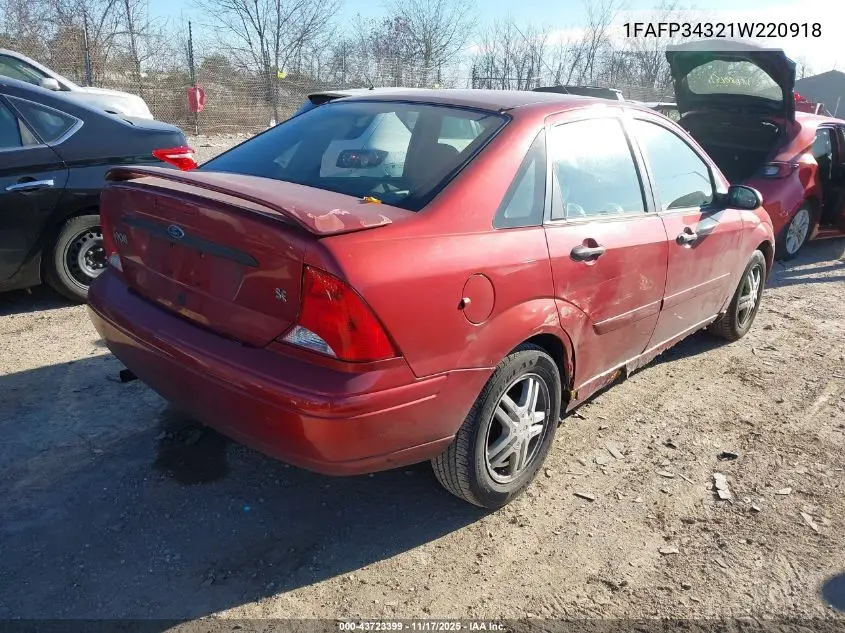 1FAFP34321W220918 2001 Ford Focus Se