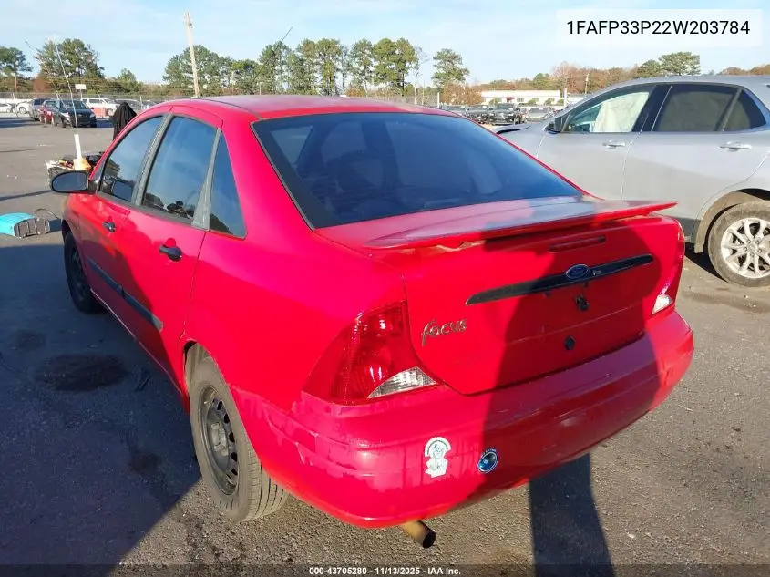 1FAFP33P22W203784 2002 Ford Focus Lx