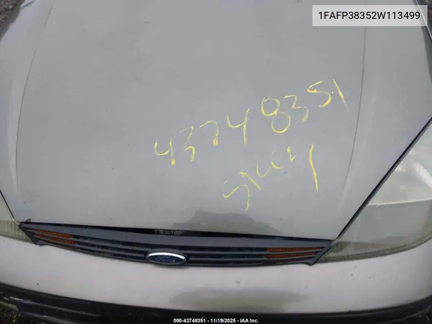 1FAFP38352W113499 2002 Ford Focus Zts