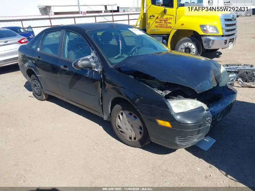 1FAFP34N55W292431 2005 Ford Focus Zx4