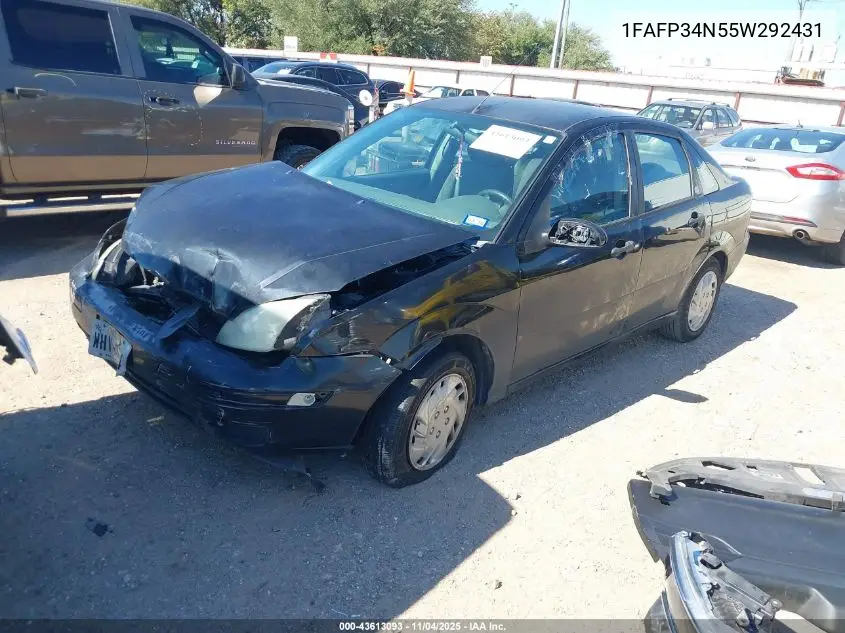 1FAFP34N55W292431 2005 Ford Focus Zx4