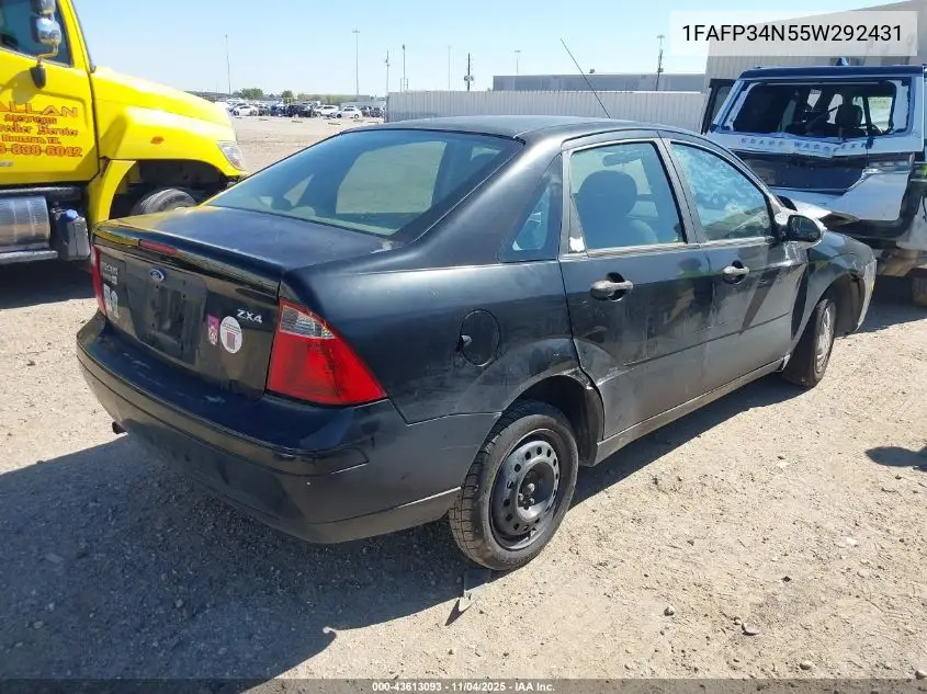 1FAFP34N55W292431 2005 Ford Focus Zx4